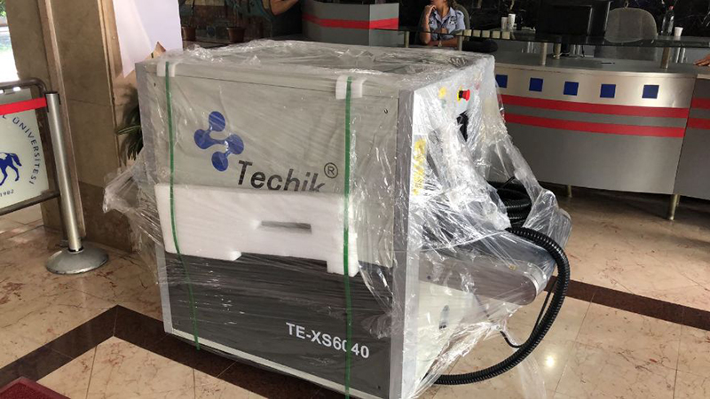 X-ray baggage scanner and Walk-through metal detector at Binhai Railway Station