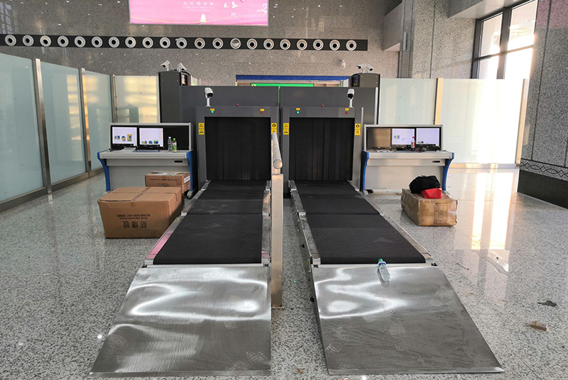 X-ray baggage scanner and Walk-through metal detector at Fengchengdong Railway Station